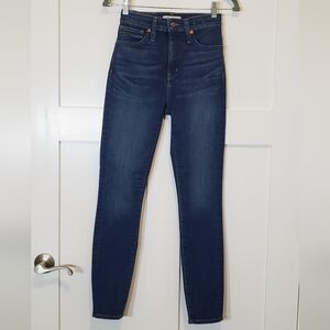 Madewell Curvy High Rise Skinny Stretch Denim Blue Jeans Size 25